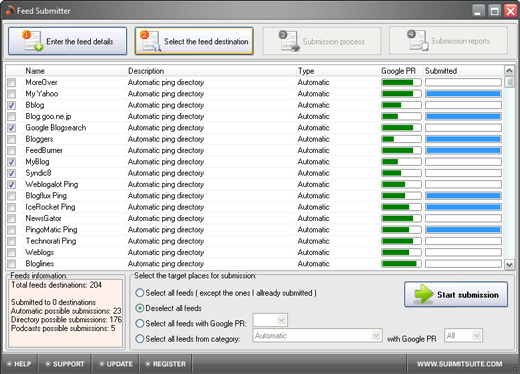 Screenshot for Feed Submitter 4.0